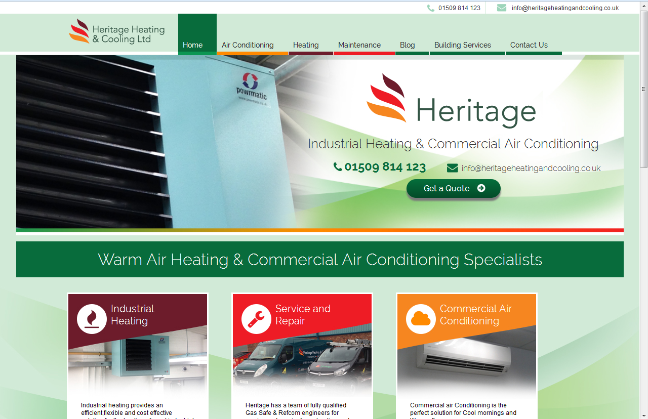 Heritage Heating & Cooling Ltd Announce Launch of New site